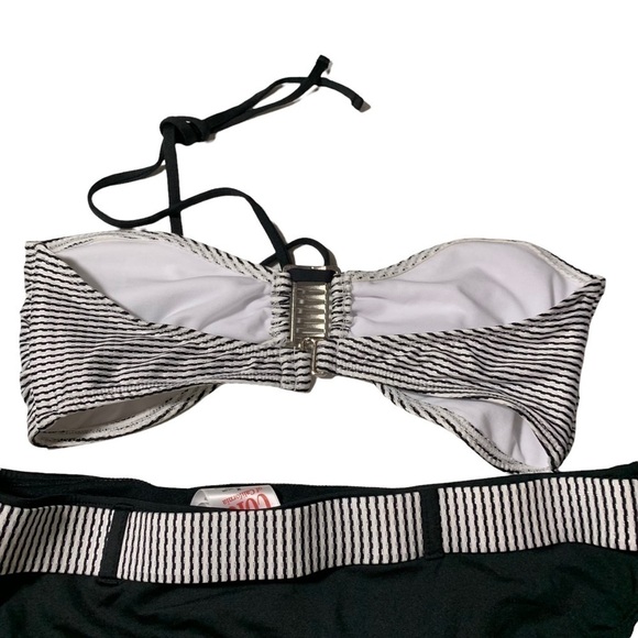 Cole Of California Womens Bikini size Medium black stripe 2 Piece - Picture 3 of 5